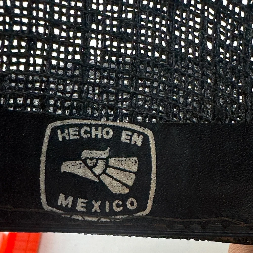 Sombreros Fino Black Cowboy Hat with White Band Size 7 1/8 Made in Mexico HT8796